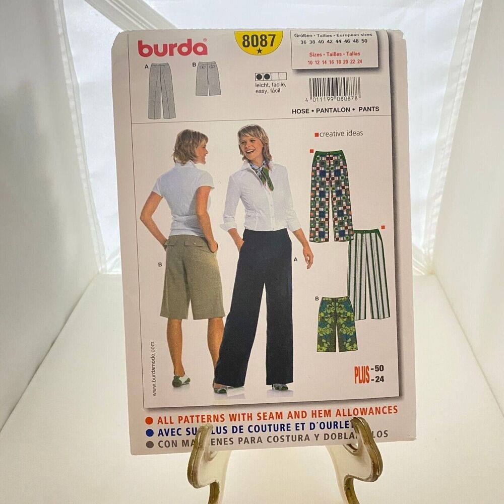 #8087 Burda Misses Pants Sewing Pattern Size 10-24